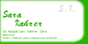 sara kahrer business card